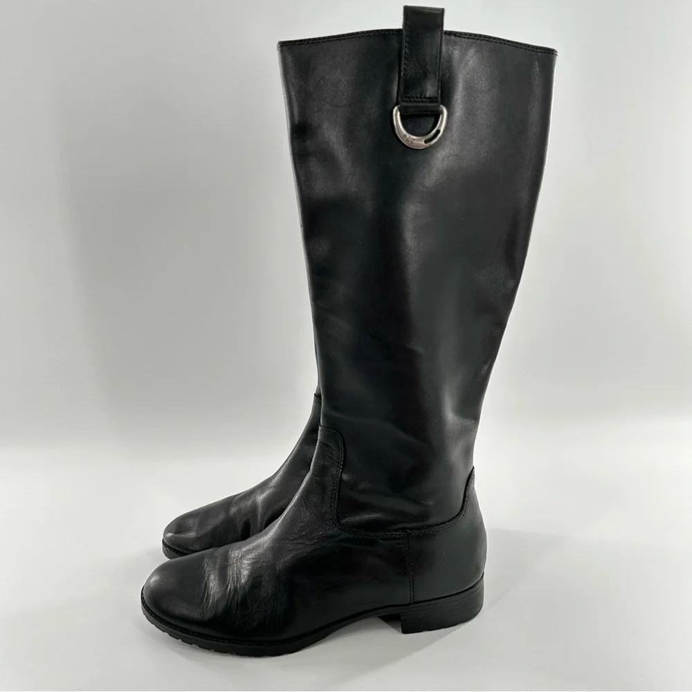 Lauren Ralph Lauren knee high boots 8 Sagira 2 black leather western equestrian - Picture 4 of 15